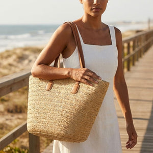 bolsa de praia de palha