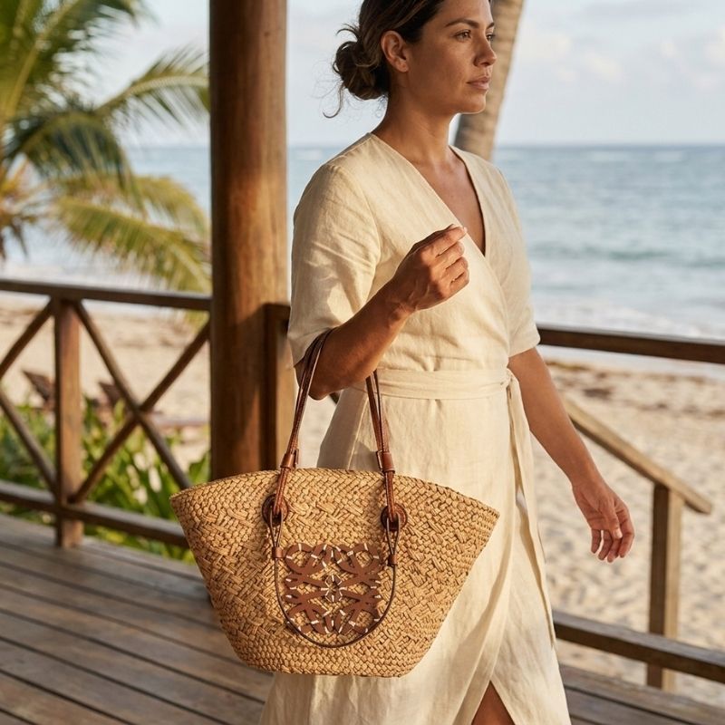 bolsa de palha feminina grande