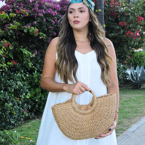 bolsa de praia de palha
