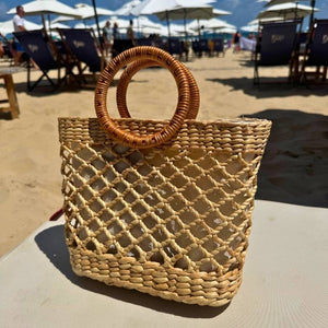 bolsa de palha artesanal natural