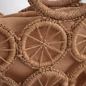 Bolsa de Praia Cáqui Vazada Detalhes