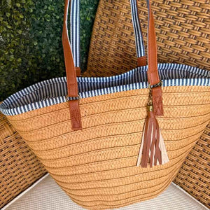 bolsa de praia de palha