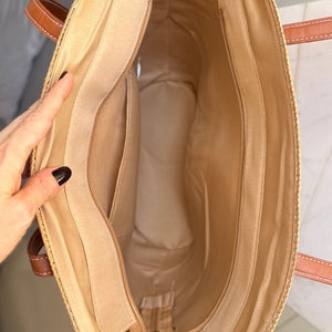 bolsa de palha com ziper