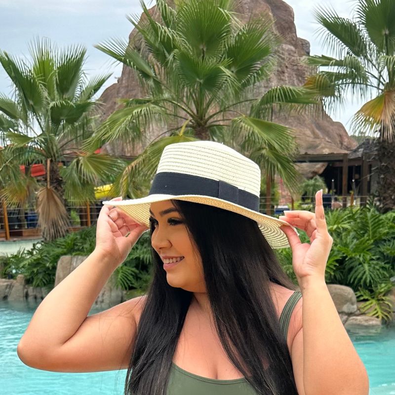 Chapéu de Praia Brisa Noir Branco
