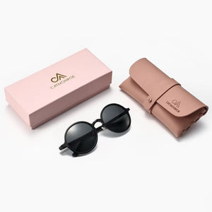 Óculos Feminino Redondo Preto Ebony