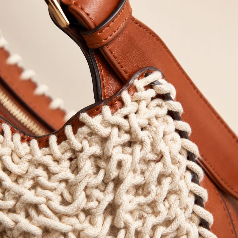 Bolsa de praia Amalfi em crochê off white para praia e cidade