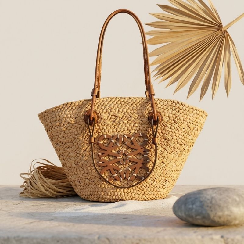 bolsa de praia de palha