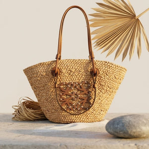 bolsa de praia de palha