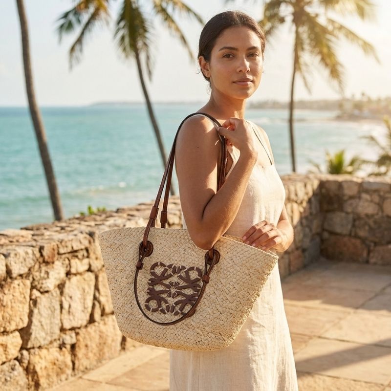 bolsa de palha feminina grande bege