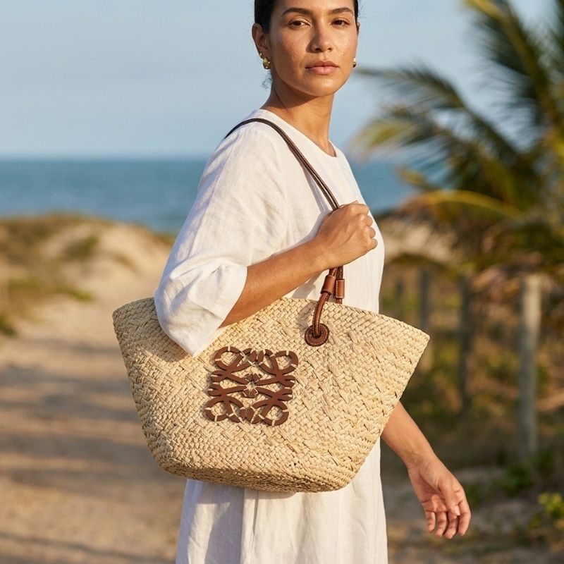 bolsa de praia de palha feminina grande