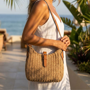 Bolsa de Praia Siena Palha Natural Cáqui