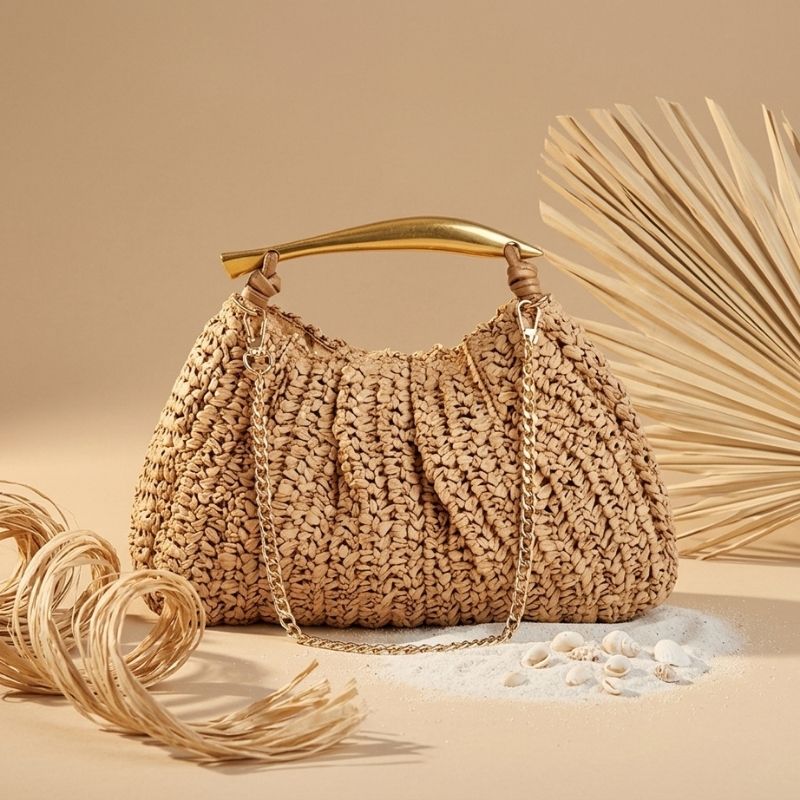 bolsa de palha chique