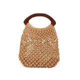 Bolsa Praia Crochê Elise - Estilo Retrô em Cáqui