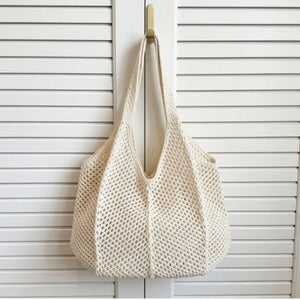 bolsa de croche artesanal off white