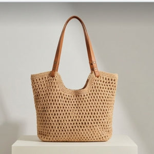bolsa de crochê cáqui elegante para o dia a dia
