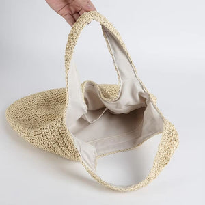 Bolsa de Palha Rattan Bege