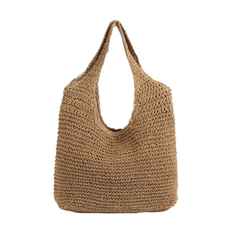 Bolsa de Palha Rattan Cáqui