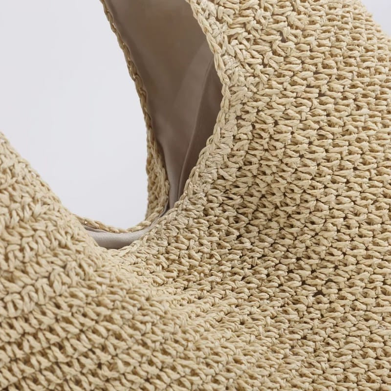 Detalhes da Bolsa de Palha Rattan