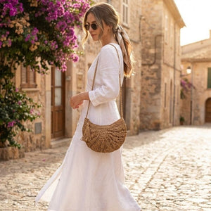 Bolsa Marrom de Palha 