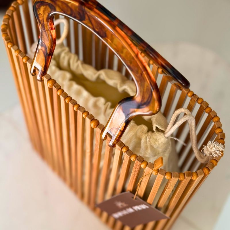bolsa de praia de bambu 