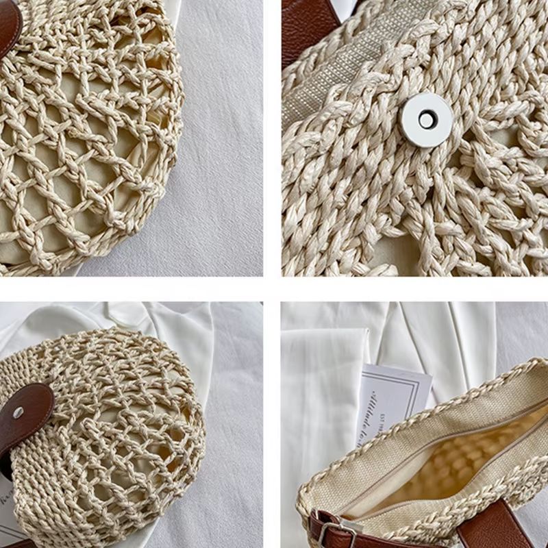 Bolsa de Praia Chique Côte d'Été – Palha Bege