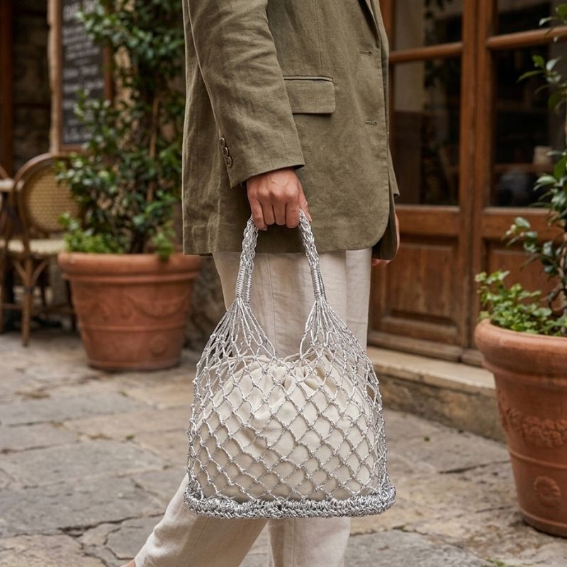 Bolsa de palha sofisticada