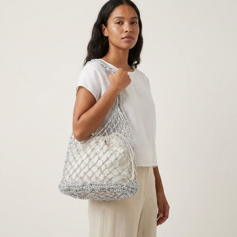 bolsa de palha de praia chic