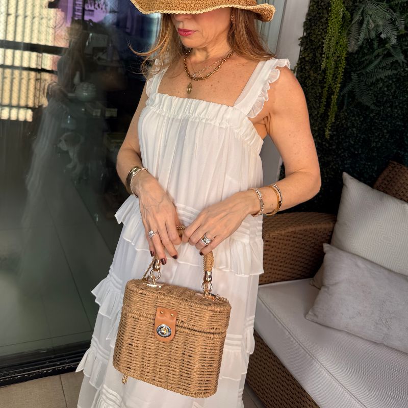 bolsa de palha chic