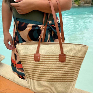 bolsa de praia de palha