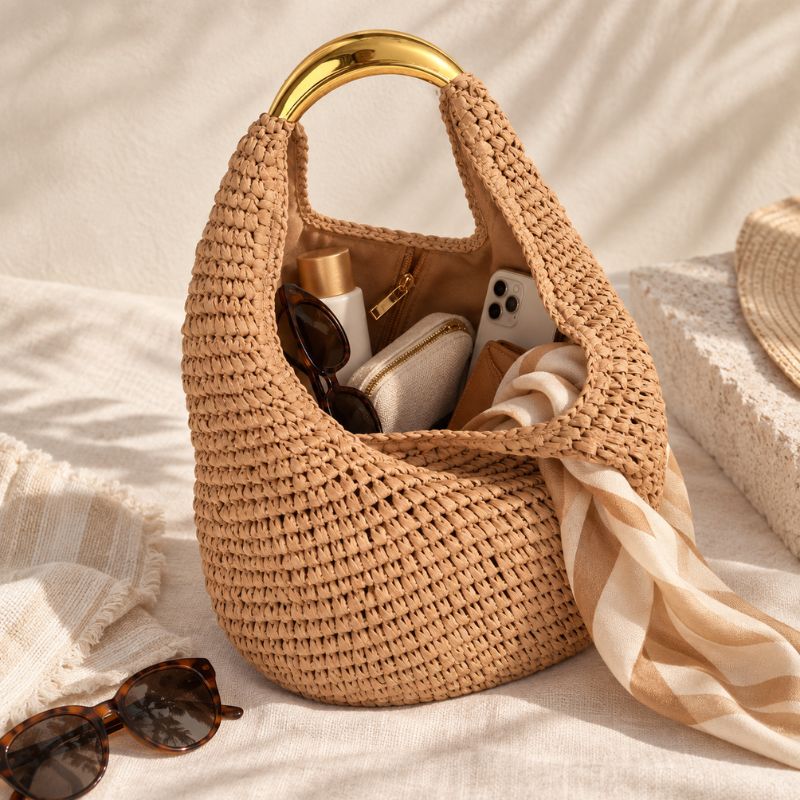 bolsa de palha rattan luxo