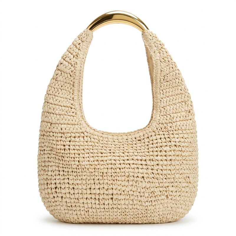 bolsa de praia de palha rattan