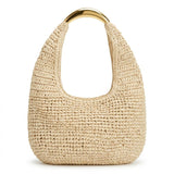 bolsa de praia de palha rattan