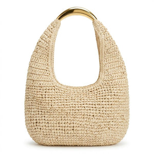 bolsa de praia de palha rattan