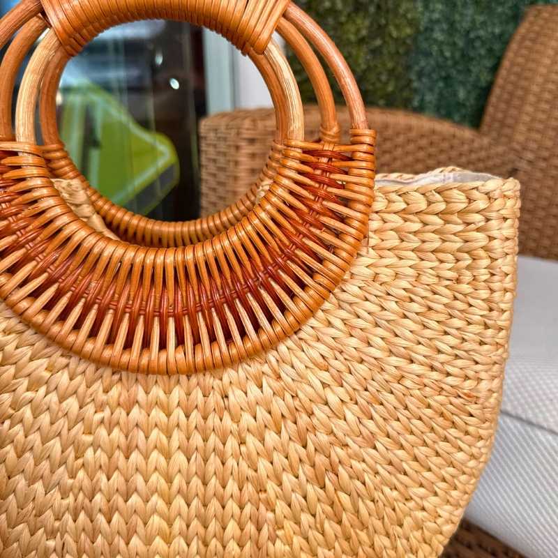 bolsa de palha rattan