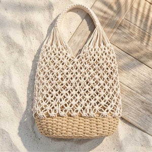 bolsa de croche com palha