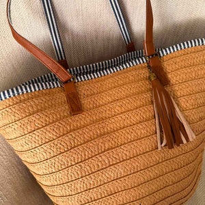 bolsa de praia de palha