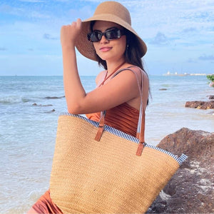 bolsa de praia de palha