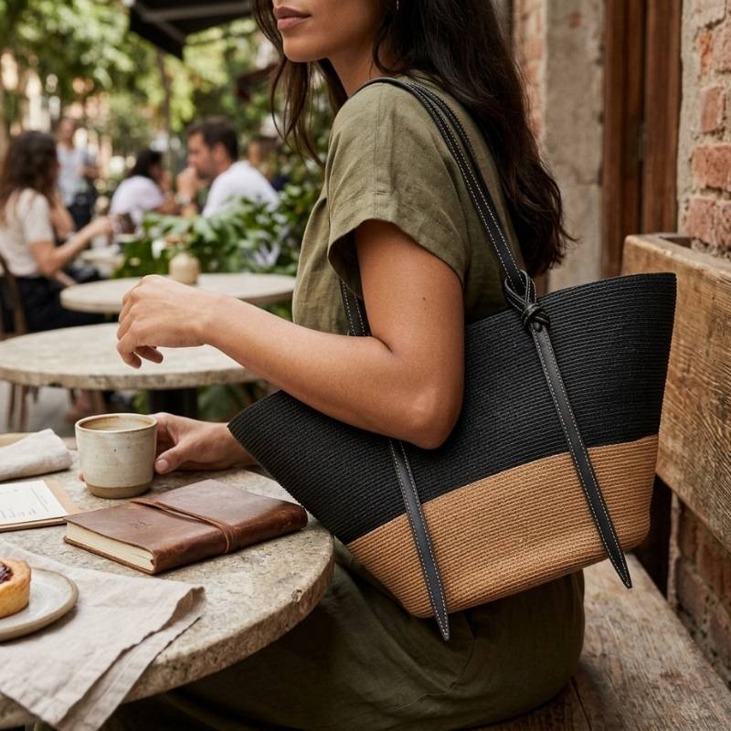 bolsa de palha rattan classica 