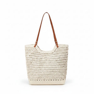 bolsa feminina de croche bege