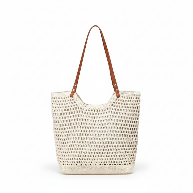 bolsa feminina de croche bege