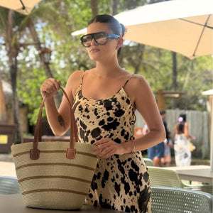 bolsa de palha listrada