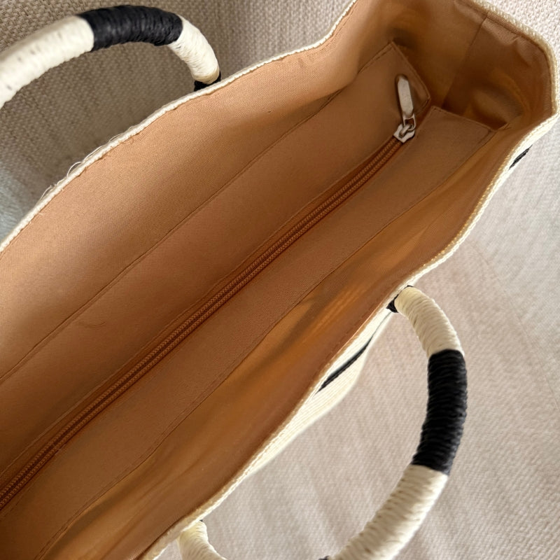 Bolsa Praia Palha com Zíper