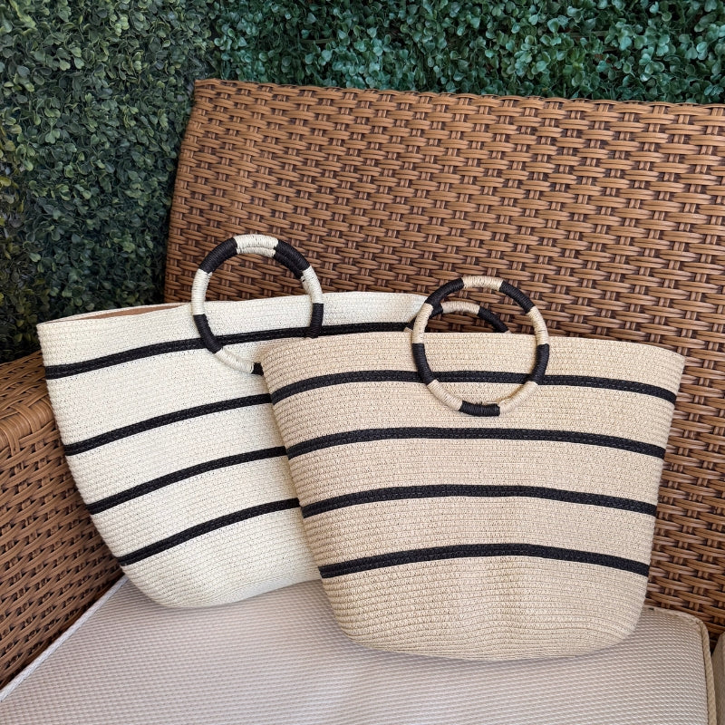 Bolsa de Palha Riviera Listrada Leve