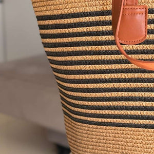 detalhes bolsa de praia listrada