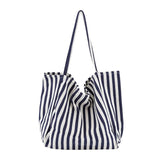 Bolsa de Praia Grande Camila – Lona Listrada Elegante Azul