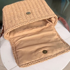 Bolsa de Praia Palha Carmel Detalhes Internos 