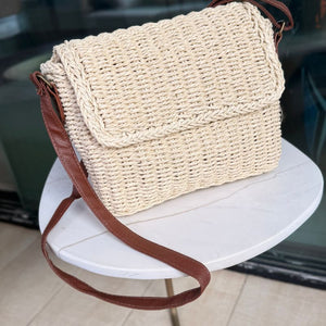 Bolsa Bege de Palha Praia