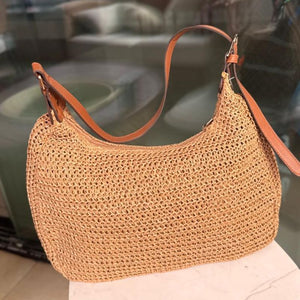 Bolsa de Praia Palha Alça de Couro