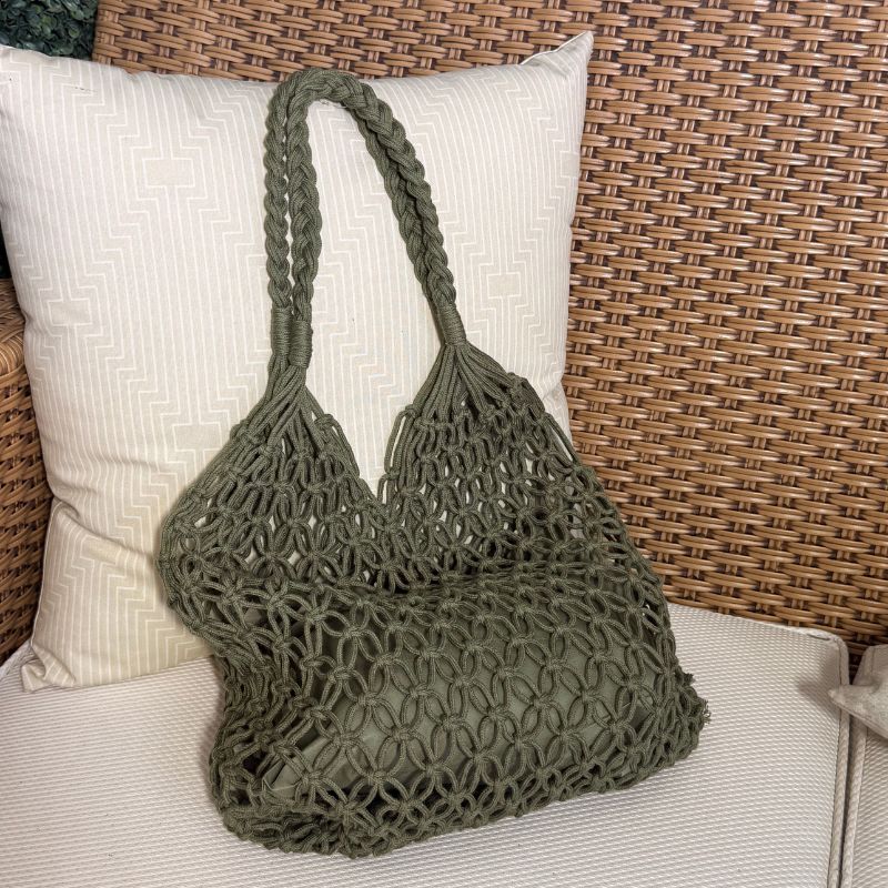 Bolsa de Praia de Crochê Verde