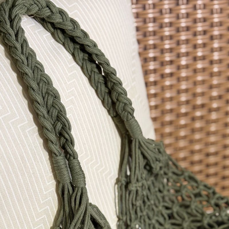 Detalhes da Alça da Bolsa de Praia Verde